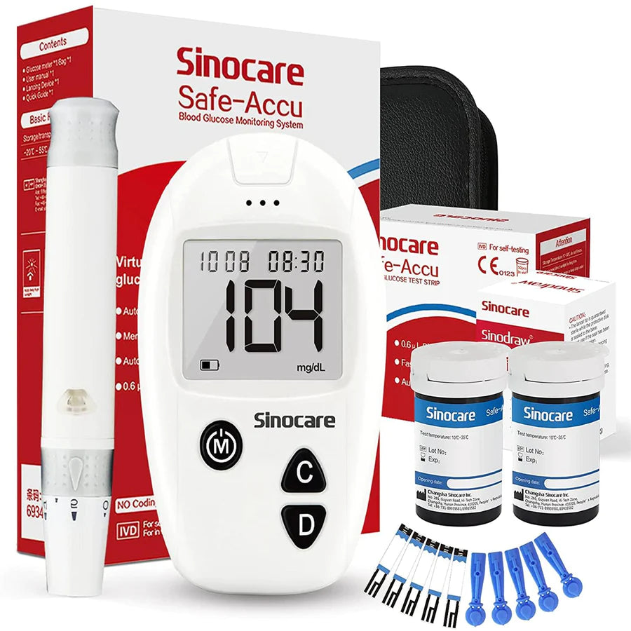 Sinocare Bloedglucosemeter Safe Accu, met grote geheugencapaciteit, hoge kostenprestaties